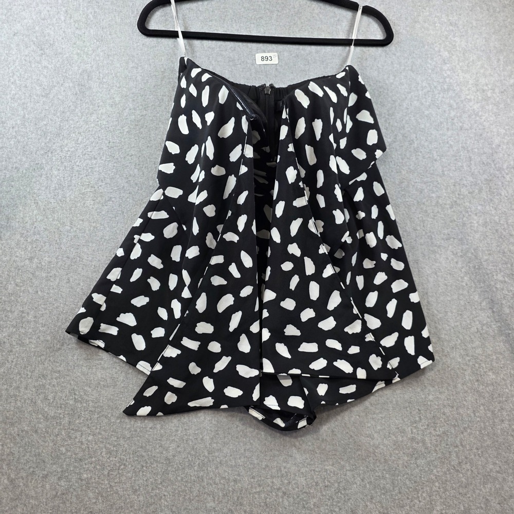 Lulus Black White Abstract‎ Print Strapless Skort Romper Small